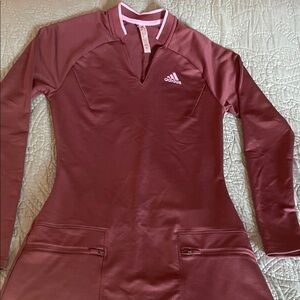 Adidas Burgundy Long Sleeve golf Dress size small